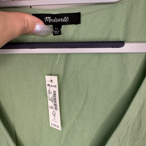 Madewell Leedra Button Front Midi Dress Size 12 - Picture 9 of 10